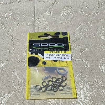 SPRO Power Split Ring Saltwater SS Silver Size 4 60lb Pack of 14 SPSTLSRN-4-14