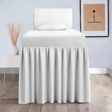Dorm Bed Skirt - Ruffled Extra Long Bed Skirt Twin-XL, 110g Brushed Cloth Twi...