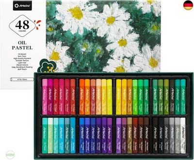 Artecho Ölpastellkreide 48er Set, lichtechte Farben, Sanfte Berührung, E