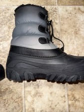 Snow Boots, Member's Mark Youth Kids Size 6B, Black Silver