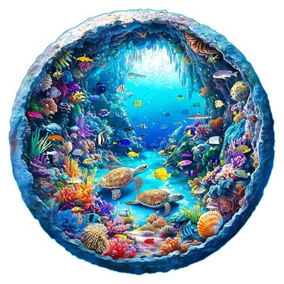 Ocean Wonders Holzpuzzle - Einzigartige Form Tierpuzzle, Erwachsene Entspannung Geschenk