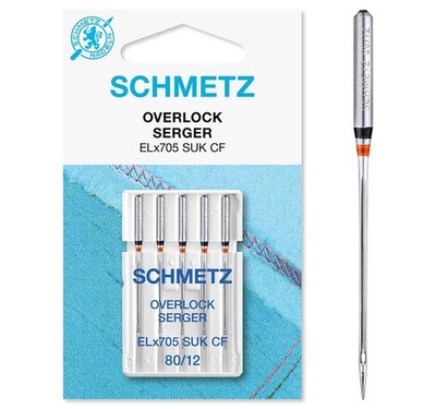 SCHMETZ Maschinennadeln - Overlock/Serger - Größe 80 - Nähen (5er Pack)