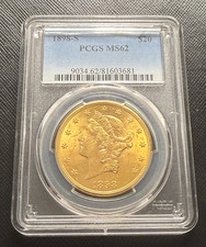US 1898S Gold $20 20 Dollars PCGS MS62 Double Eagle Liberty Head
