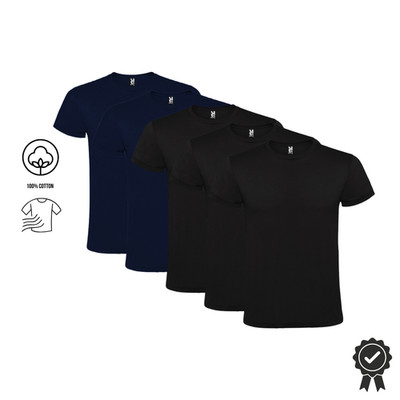 5er Set Herren T-Shirt Sparpack, 100% BW Rundhals Kurzarm M-XXL Roly Atomic 150