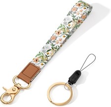 Wrist Lanyard for Keys, Cute Wrist Strap Lanyard, Key Chain Orange Blossom
