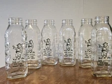 Lot of 6 Vintage Samuel Callet "This Little Pig ate Roastbeef" Baby Bottle 8oz