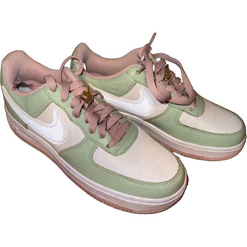 Nike Air Force 1 Low Top Leather Sneaker Green/Pink/White US 7 EU 38