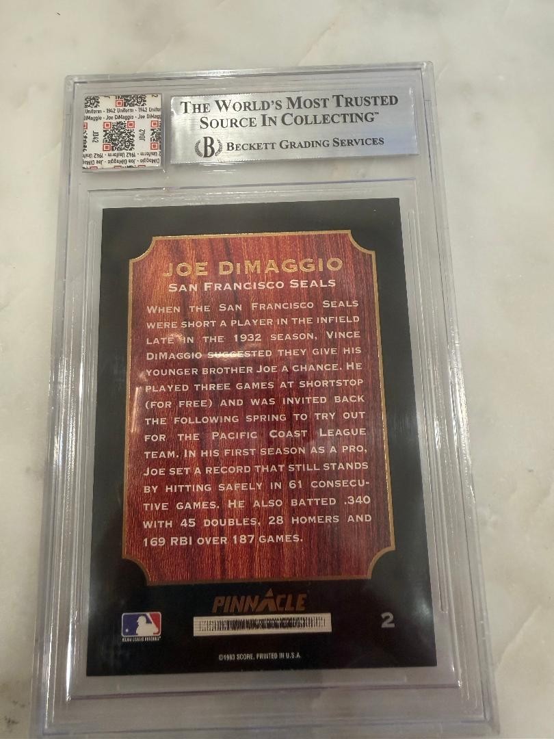 Joe DiMaggio 1942 Game Worn Swatch Authentic Handwriting Jersey Fusion Yankees view 3
