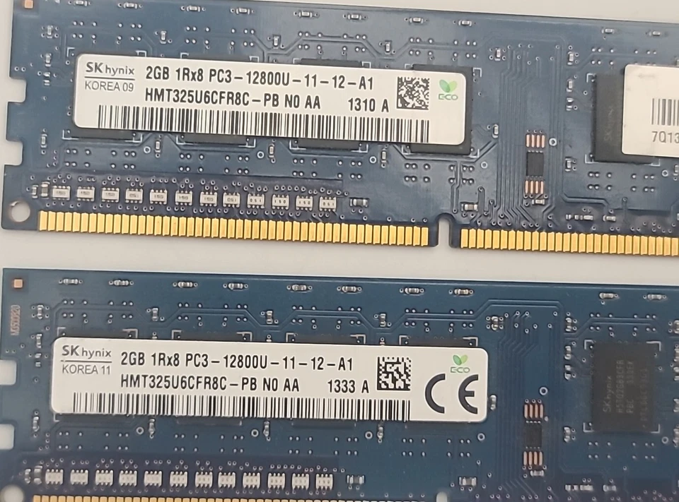 Hynix 4GB (2GB X 2) DIMM 1600 MHz DDR3 Memory (HMT325U6CFR8C-PB) 12800U 11-12-A1 - Image 3 of 4