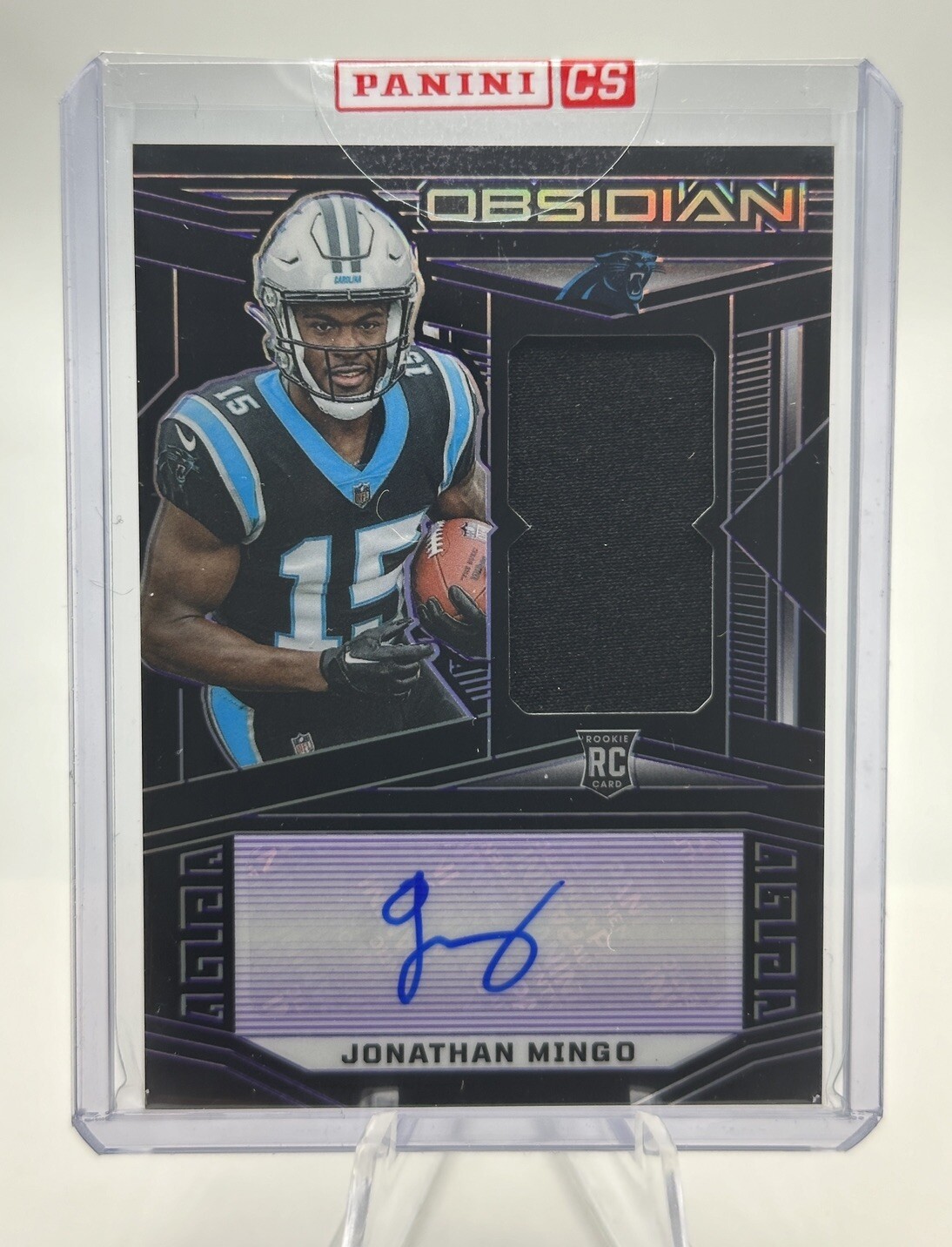 JONATHAN MINGO 2023 Obsidian Rookie Patch Auto RPA Purple  #7/75 Panthers 237
