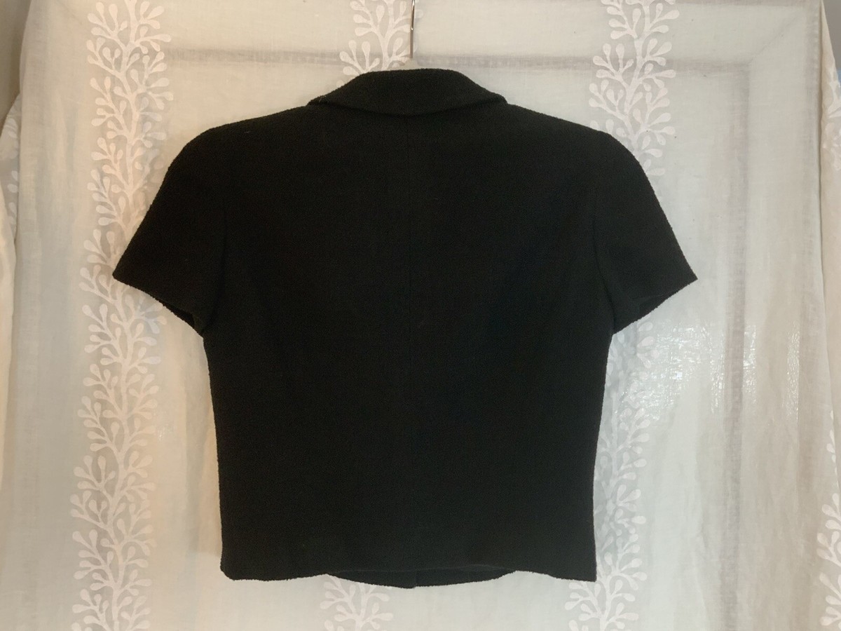 Authentic Chanel Vintage Runway Micro Jacket Black 95P 36 Authentic Chanel Vintage Runway Micro Jacket Black 95P 36