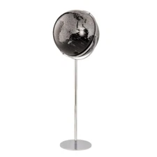 52" Large 2 Tone Revolving World Globe Table Top Black & Silver Modern Style