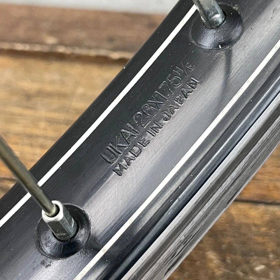 Aro de llanta de rueda delantera Ukai Speedline 26 pulgadas vintage Sansin 26 QR negro MTB Cruiser Foto 2 de 4