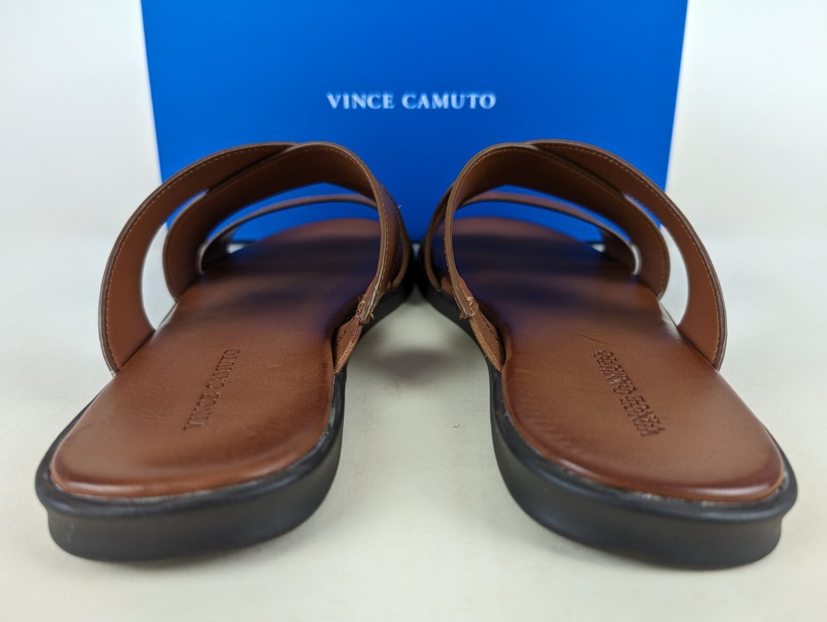 Vince Camuto Sandals Mens 8 M Waely Slides Cognac Brown  display picture 3