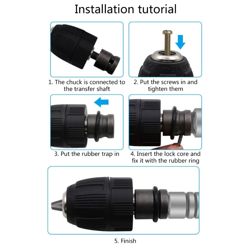 Portabrocas 3/8-24UNF 0.8-10 Mm Sin Llave Broca Chuck Clip De Conexión