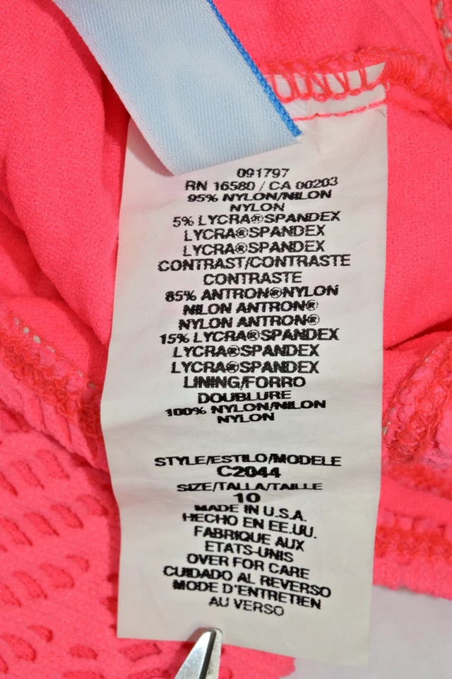 Traje de baño vintage Top Catalina talla 10 años 90 rosa intenso ganchillo forrado tanque hecho en EE. UU. Foto 4 de 4