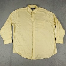 Ralph Lauren Shirt Mens Size 17.5 Yellow Dress Button Up Long Sleeve 