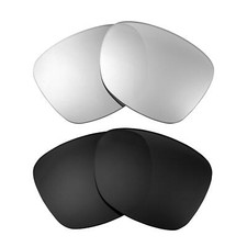 Walleva Titanium  Black Polarized Lenses For Ray-Ban Stories Wayfarer 53mm