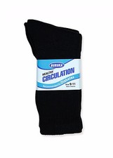 9-11 10-13 Heavy Diabetic Health Lose Fit Crew Black Socks Cotton 3 6 12 Pairs