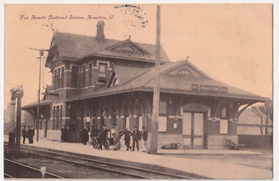 OHIO HAMILTON PAN HANDLE RAILROAD DEPOT 1912 TO AMANDA HORINE, NEW