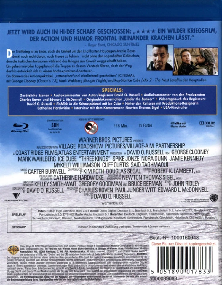 Three Kings (1999)[Blu-ray/Neu/OVP] George Clooney, Mark Wahlberg, Ice Cube, Jud - Bild 2 von 2