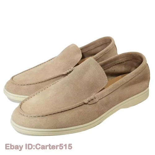 Mocasines informales de gamuza estilo británico para hombre ligeros sin cordones zapatos cómodos 38-48 - Imagen 6 de 46