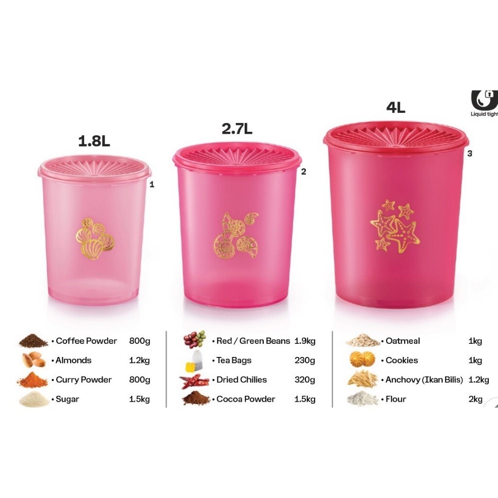 Tupperware Seashells Deco Canister Set with Gift Box (Xmas gift