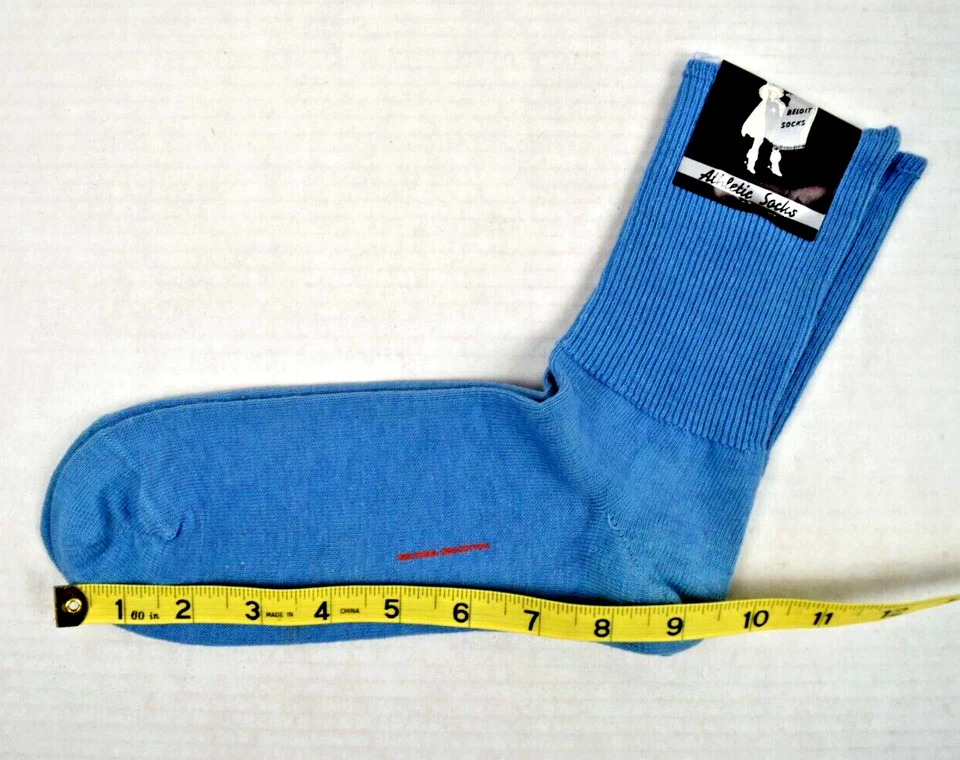 Calcetines Vintage Años 50 60 Beloit Medias Azul Atlético Lana Algodón 9" x 7.5" Nuevos con Etiquetas Foto 2 de 4
