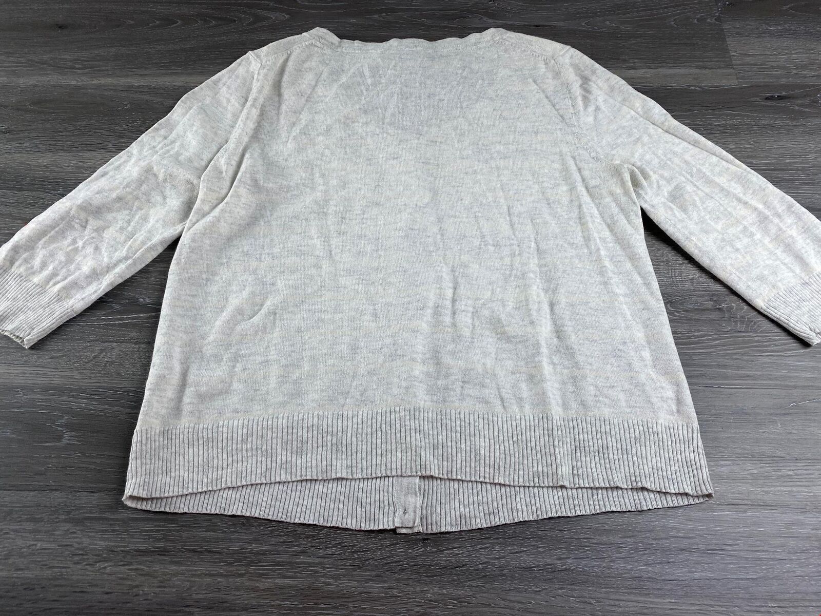 GAP Button Front  Gray Cashmere Blend Striped Car… - image 4