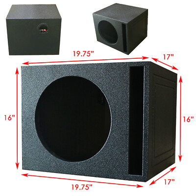 Single 12'' Vented Armor Coated  Subwoofer Box with  Painted Kerf Port 1'' MDF