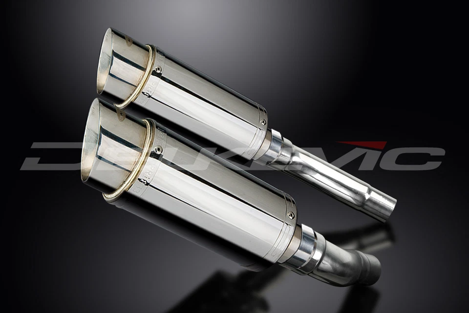 Triumph Street Triple R 675 07-12 Kit de silenciador de escape redondo de acero inoxidable de 8" Foto 3 de 4