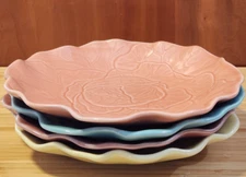 Set of 4 Signature Housewares Inc. Carnivale Lettuce Leaf Salad/ Dessert Plates