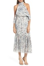 $198 NWOT FOXIEDOX AMINA WOMEN'S HALTER TEA LENGTH DRESS SIZE M