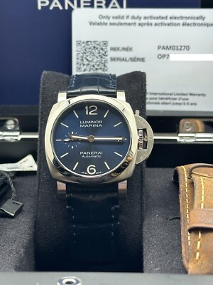 Panerai Luminor PAM01270 PAM 1270 40mm Blue Dial Stainless Steel Box Paper