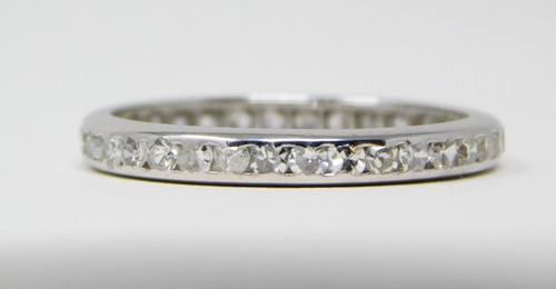 Art Deco 930 - 940 Platinum Diamond Eternity Wedding Band Ring Sz 5+ B6456 - Picture 5 of 6