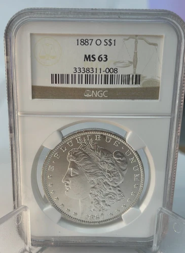 1887 - O  US Morgan Silver Dollar $1 - NGC- MS63 - USM387N0