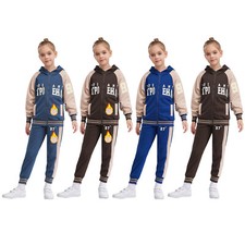 Kids Boys Girls Outfits Track Set Full-Zip Tracksuit Spring Two-Piece Jogger