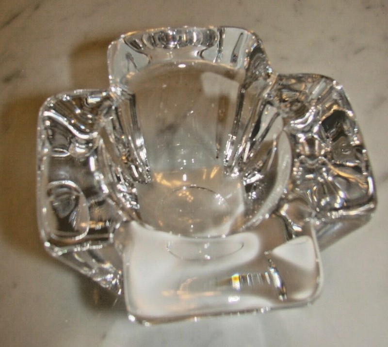 Vintage Orrefors Sweden Heavy Crystal Glass Max Votive Candle Holder