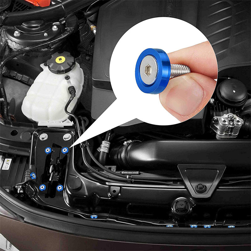 Blue 20pcs Billet Aluminum Bumper/Fender Washer/Bolt Engine Bay - Foto 8