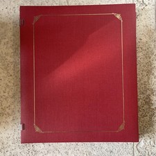 Creative Memories Album with 12 Pages 8x10  Open Spine Cranberry Red/Gold -read