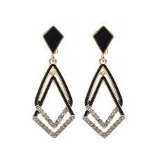 Women's Black Ear Clips Clip On Earrings Non Pierced Earrings for Brides, Bri...