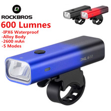 ROCKBROS Bike Headlight 600LM Rechargeable Front Light 2600mAh Waterproof