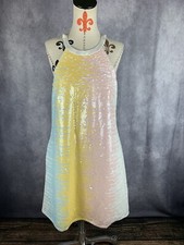NWT Aidan Mattox Luxurious Size 6 Sequin Dress Open Back Tie Zip Lined Pockets