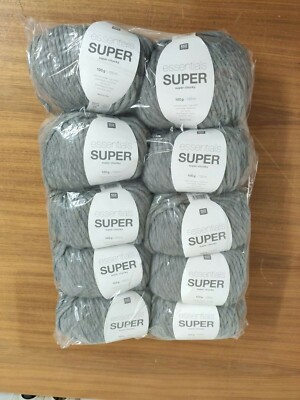 10 x 100g/89,50  (100g/ 8,95 ) Rico Design Essentials Super -Grau (UR)