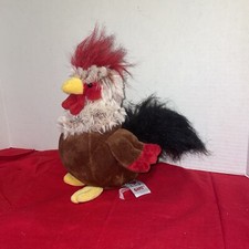 GANZ Soft Toy Plush Rockabilly Rooster Small Farm Animal 7.5  - Estate Find