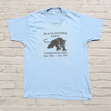 Vintage 90s Black Panther Party Shirt Size L Made in USA Rare Commemoration