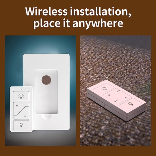 Kit de interruptor y receptor atenuador inalámbrico inteligente, sin cableado, funciona con Alexa - Imagen 5 de 12