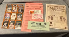 Mixed Lot 1988 Coca-Cola Junior Padres Club Members Uncut Sheet 9 Cards, etc.