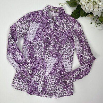 Etro Sz 40 Shirt  Button Down Paisley Print Cotton