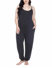 Honeydew Womens Sleep One Piece Lounge Jumpsuit Black Size Medium M NWT